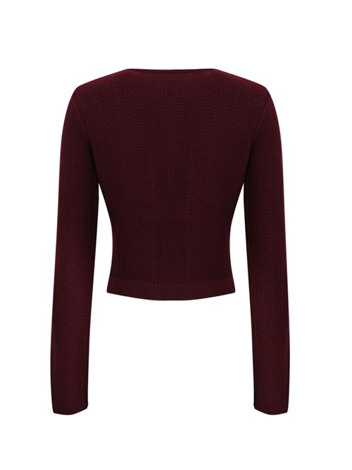 Cardigan in boucle' rouge noire Elisabetta Franchi | MK17S47E2CG3